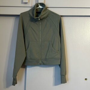 Cropped Long Sleeve Zip Fleece Sweater